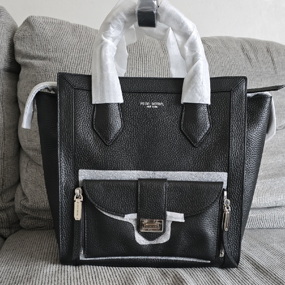 Henri Bendel Black Leather Satchel